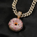 Jewelry Diamond Colored Donut Pendant Necklace ins St. Valentine's Royalty Angel Pieces