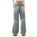 Men Jeans Loose Hole Retro Easy Matching