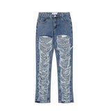 Men Jeans Cut Ripped Punk Loose