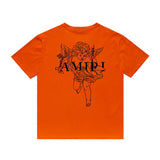 Amiri T Shirt Angel Sketch Printed Casual Hip Hop Short Sleeve T-shirt