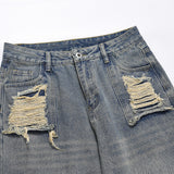 Men Jeans Ripped Distressed Casual Loose