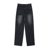Men Jeans Decoration Loose Worn out