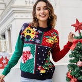 Black Christmas Sweater Women's Small Snowflake Christmas Sweater Christmas Tree Sweater