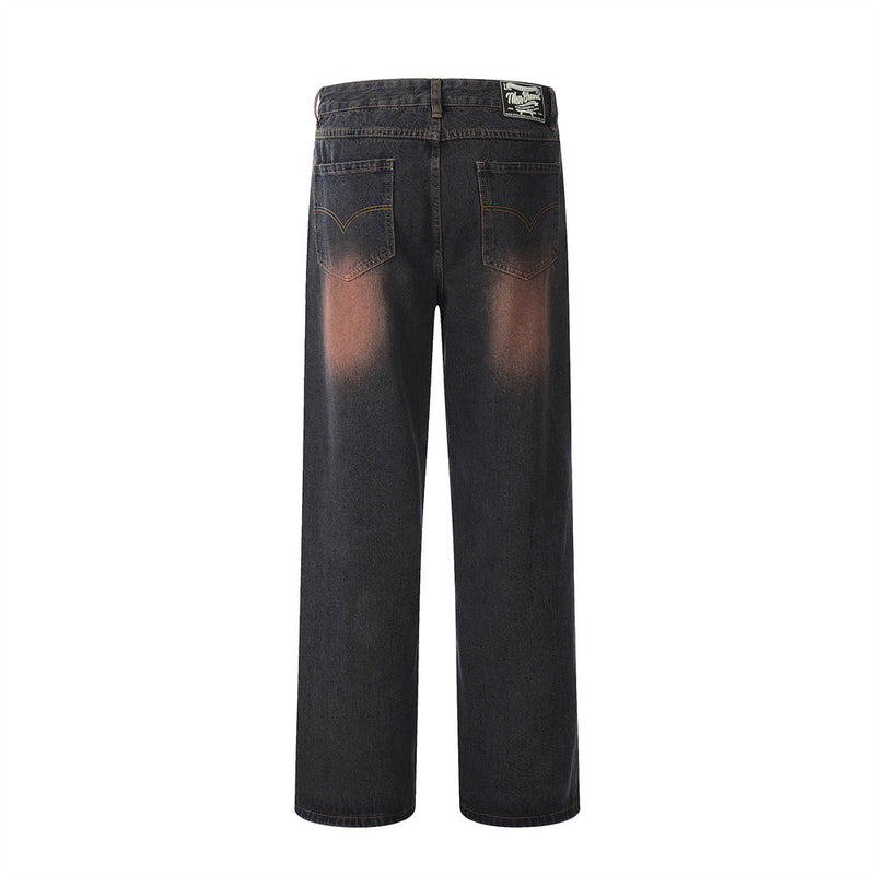 Men Jeans Pocket Vintage Distressed