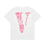 Vlone T Shirt Spring Summer Red Lip Pattern Short Sleeve