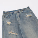 Men Jeans Loose Hole Leisure