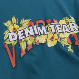 Denim Tears T Shirts Vintage Avatar Oil Painting Flower Letter Printing Men's and Women's Loose Casual Short-Sleeved T-shirt