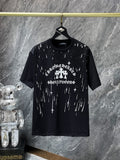 Chh Chrome Hearts T Shirts Sanskrit Star Splashing Ink Casual Sports Men's and Women's Short Sleeve T-Shirts