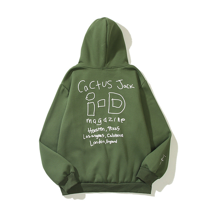 Cactus Flea Market Hoodie Fleece-Lined Hip Hop Men's and Women's Hoodie