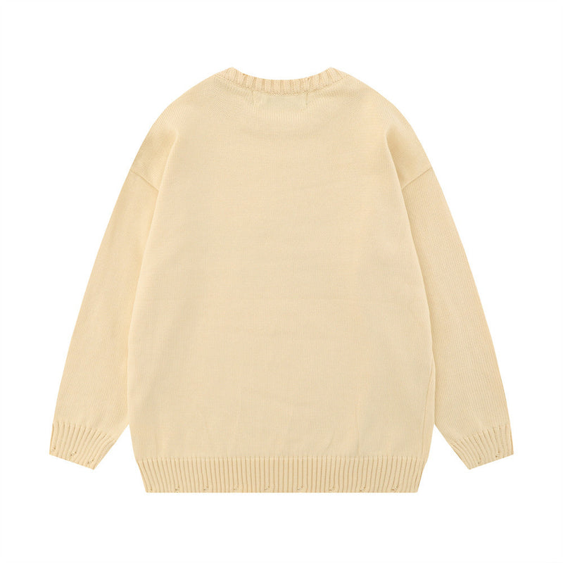 Men Sweater Spider Print Casual Sweater Loose