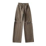 Women Jeans Loose Hole Retro Fashion