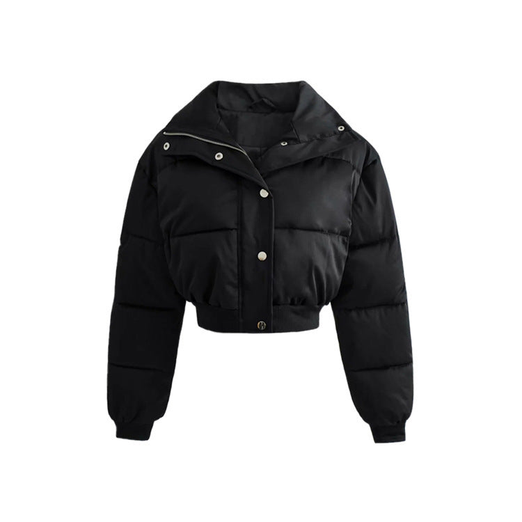 Women Cotton Coat Thickened Warm Winter Stand Collar Short