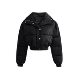 Women Cotton Coat Thickened Warm Winter Stand Collar Short