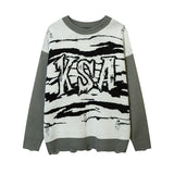 Women Sweater Zebra Pattern Loose Vintage Sweater