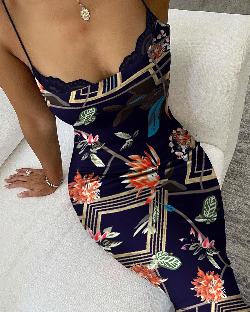 Women Dress Summer Flower Slim Temperament Dress