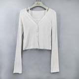 Women Vest Suspenders Vest Jacket Two-Piece Set