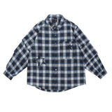 Men Long Sleeved T Shirt Long Sleeve Shirt Loose Five-Pointed Star Embroidered Lapel Casual Shirt