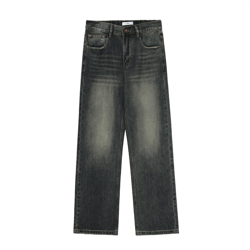Men Jeans White Old Loose Casual
