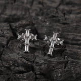 Earrings Square Zircon Cross Earrings Crosses