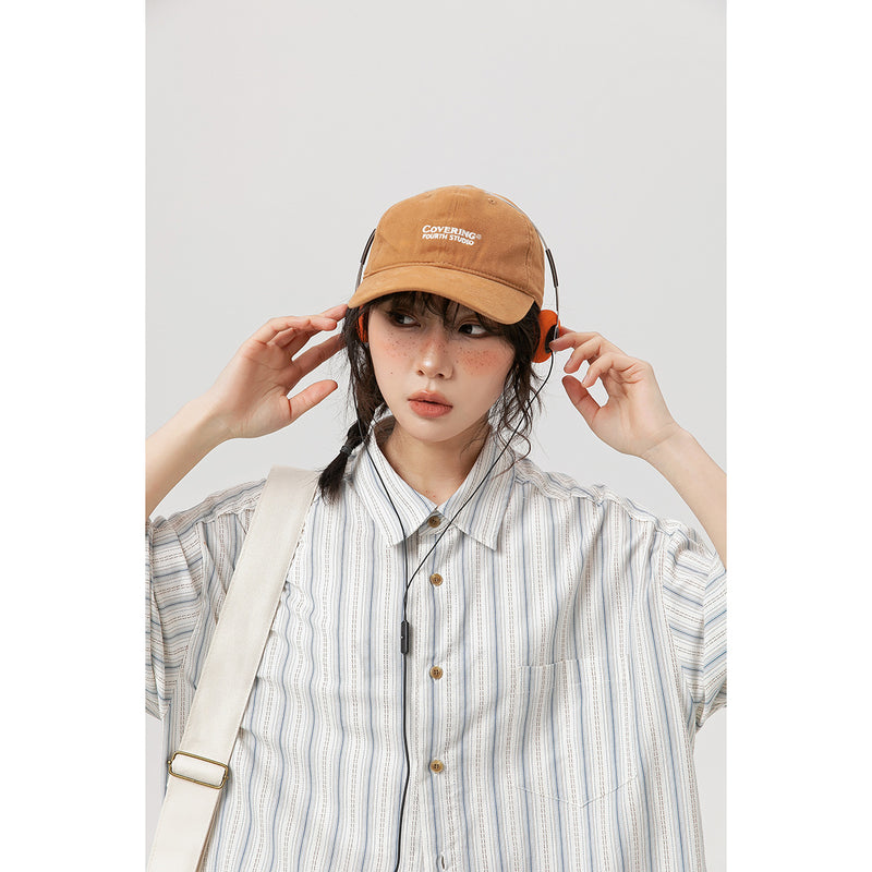 Unisex Shirt Vintage Striped Shirt Summer Cardigan Loose