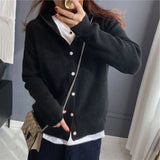 Women Knitted Cardigan Simple Knitting Cardigan Jacket