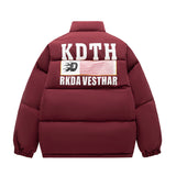 Mens Vintage Jackets Cotton Clothing Short High Street Stand-Up Collar Warm Padded Jacket