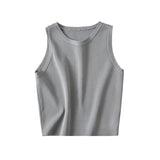 Women Vest Solid Color Knitted Slim Sleeveless