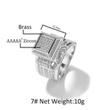 Rings Vintage Square Diamond Ring Hip Hop American Spectrum St. Valentine's
