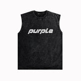 Purple Brand Distressed Tank T Shirts Distressed Sleeveless T-shirt Vest