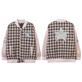 Women Jackets Retro College Style Embroidery Stitching Baseball Uniform Loose All-Match