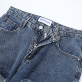 Men Jeans Cut Ripped Punk Loose