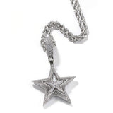 Jewelry Hip Hop Diamond Swivel Pentagram Pendant Necklace Cannabis Royalty Spectrum St. Valentine's