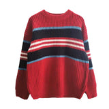 Women Pullover Sweater Striped Knitted Sweater