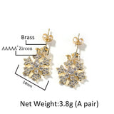 Earrings Christmas Gift Snowflake Shaped Zircon Earrings St. Valentine's Spectrum snowflake