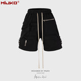 MIJKO Mens Shorts Zip-breasted Casual Unisex Shorts