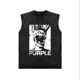 Purple Brand Distressed Tank T Shirts Distressed Sleeveless T-shirt Vest