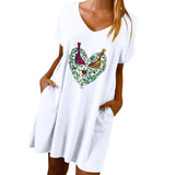 Valentine's Day Dress Loose V-neck Dress for Women