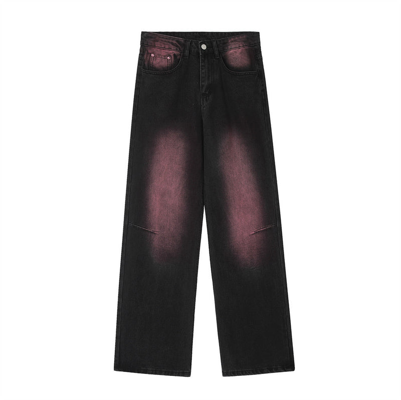 Men Jeans Inkjet Dyed Loose Trousers