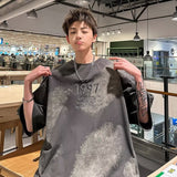 Men T Shirt Tie-Dyed Summer Heavy Cotton