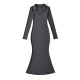 Women Dresses Slim-Fit Long Sleeve Dress