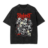 Vintage Washed T-Shirt American Slipknoted Music Casual