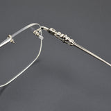 CHH Chrome Hearts Glasses Fashion Double Beam Frameless Myopia Glasses Frame