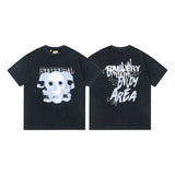 Gallery Dept T-Shirt Letter Pattern Washed Old Short Sleeve T-Shirt