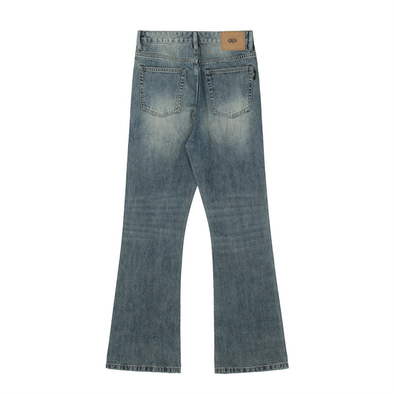 Men Jeans Bell-Bottom Pants Loose