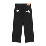 Men Jeans Smiling Face Print Loose