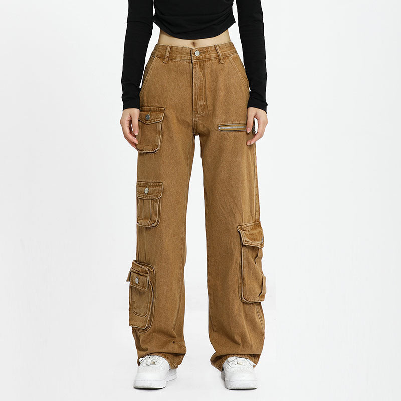 Cargo Pants Vintage Distressed Multi-Pocket