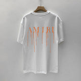 Amiri T Shirt Colorful Splash Ink Casual Hip Hop round Neck Short Sleeve T-shirt