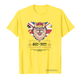 Red by Queen's Platinum Jubilee 2022 Elizabeth 70 Years T-shirt Puppy Printed round Neck