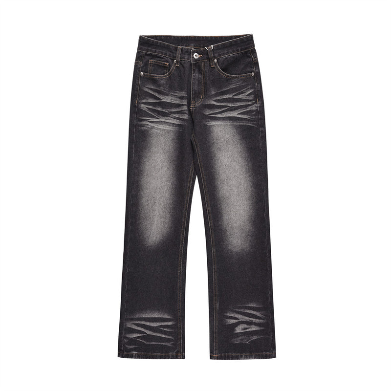 Men Jeans Indentation Whitening Break Loose