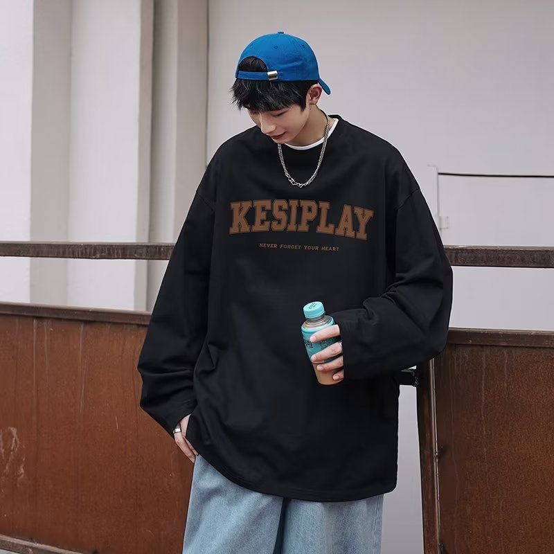 Men T Shirt Cityboy Simple Vintage Bottoming Shirt